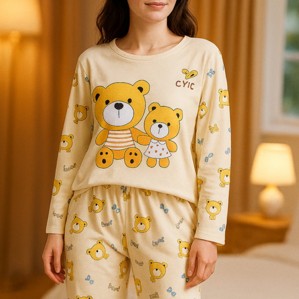 Pijama de Algodón con Diseño de Ositos