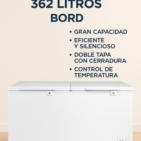 🧊 CONGELADOR HORIZONTAL BORD 362 LITROS – BLANCO