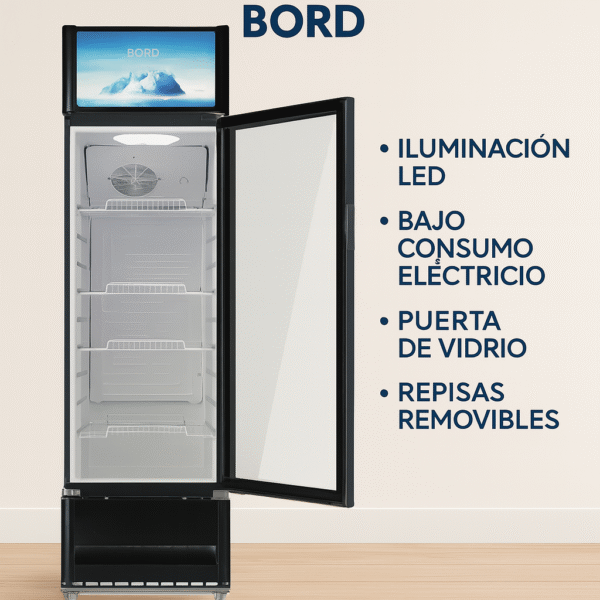 🧊 Vitrina Exhibidora Bord EX211-M - 211 litros